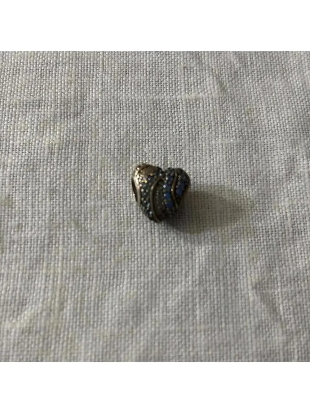 Pandora Heart-Shaped Silver and Blue Stone Pendant bracelet charm